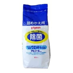 Pigeon Anti-Bacterial Wet Tissue 80 Sheets (Refill Pack) From Japan X3