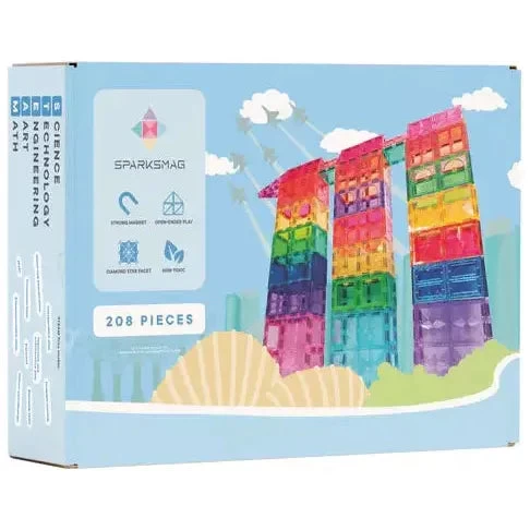 SparksMag Classic 208 Pcs Grande Magnetic Tiles Set - Image 10