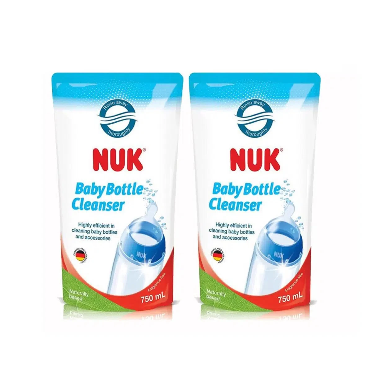 NUK Baby Bottle Cleanser Twin Pack - 750ml Refill