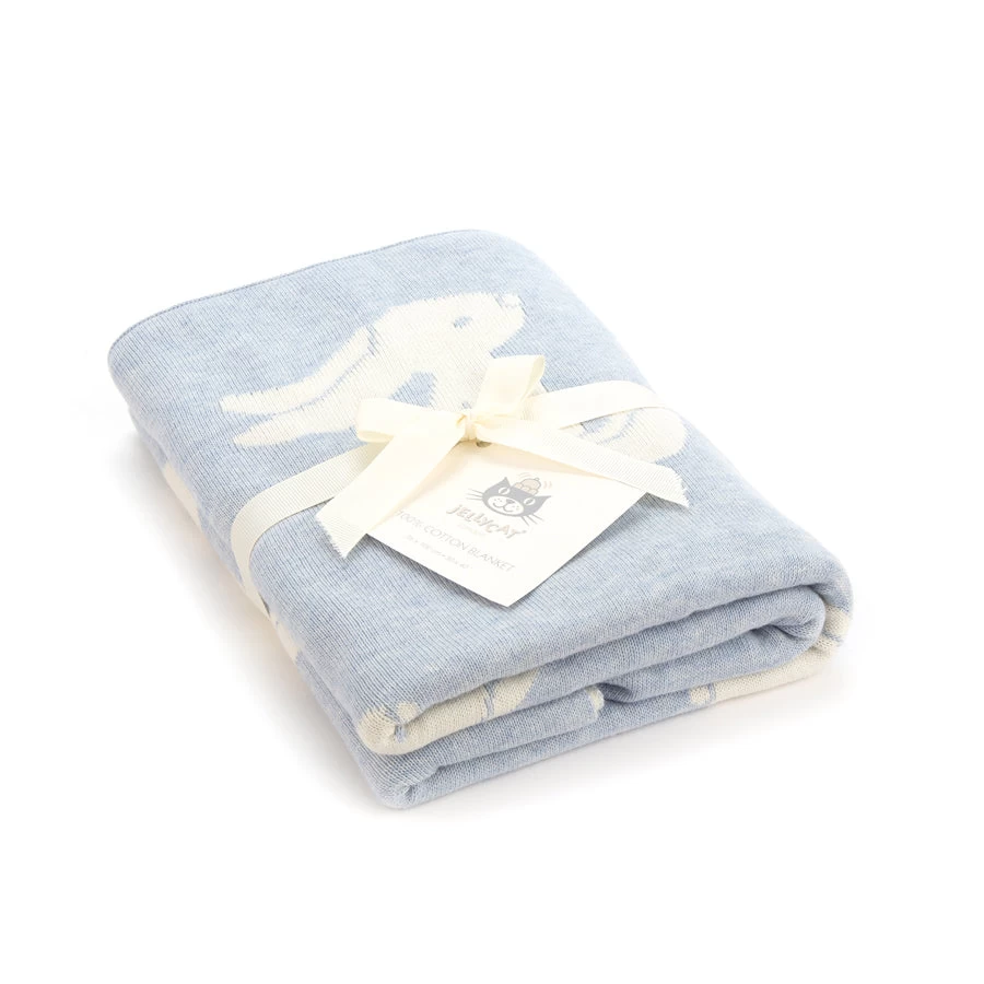 JellyCat Bashful Blue Bunny Blanket (Boxed)