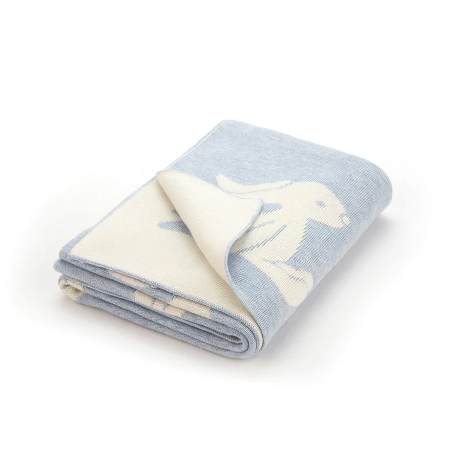 JellyCat Bashful Blue Bunny Blanket (Boxed) - Image 2