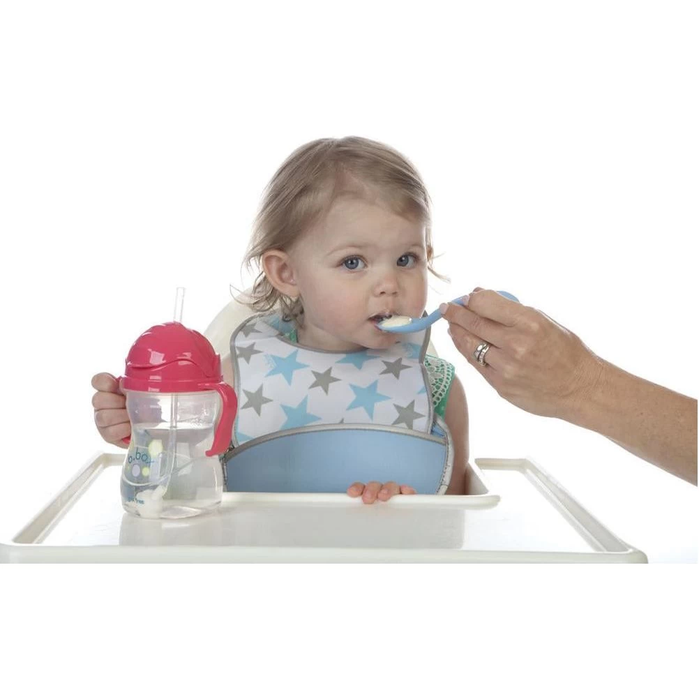 B.box Travel Bib W/ Baby Spoon (Flower Power) - Image 5
