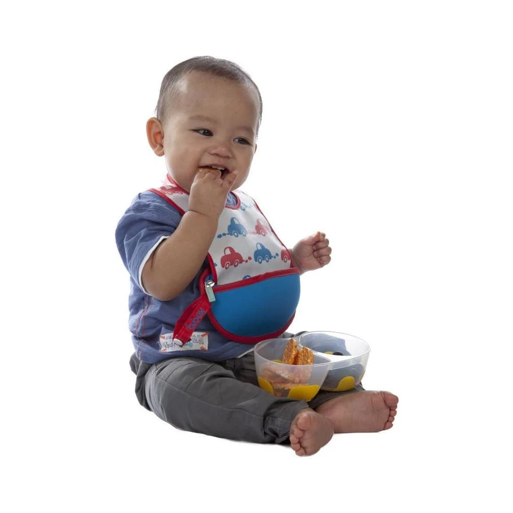 B.box Travel Bib W/ Baby Spoon (Flower Power) - Image 6
