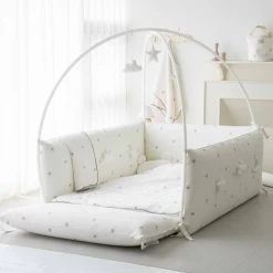 LOLBaby Cotton Embroidery Bumper Bed - Polar Bear (Pre-order ETA 8th Sep 2023)