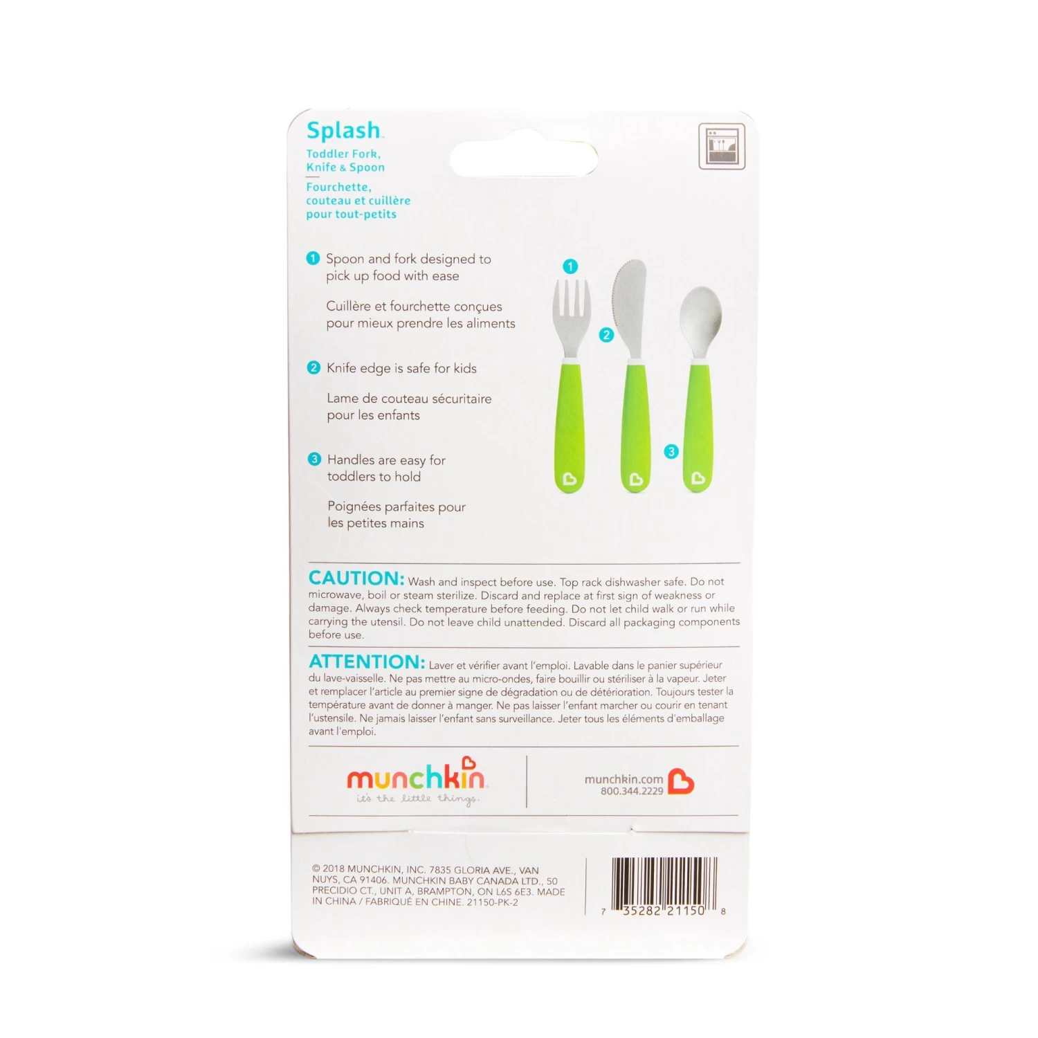 Munchkin Splashâ„¢ Toddler Fork, Knife & Spoon Set - Image 4