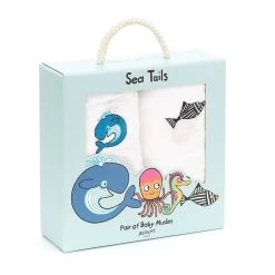 JellyCat Sea Tails Pair Of Muslins