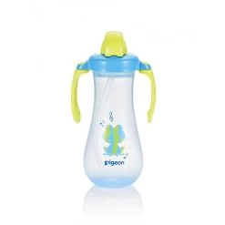 Pigeon Tall Straw Bottle 9m+ (Blue) X2