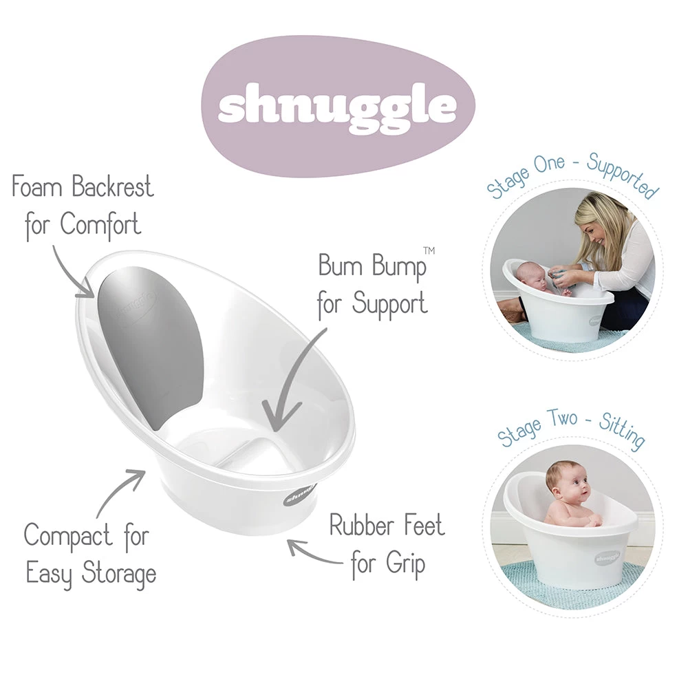 Shnuggle® The Shnuggle Baby Bath - Navy (With Plug) - Image 2