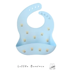 Little Bearnie Silicone Bib - Boba (Blue)
