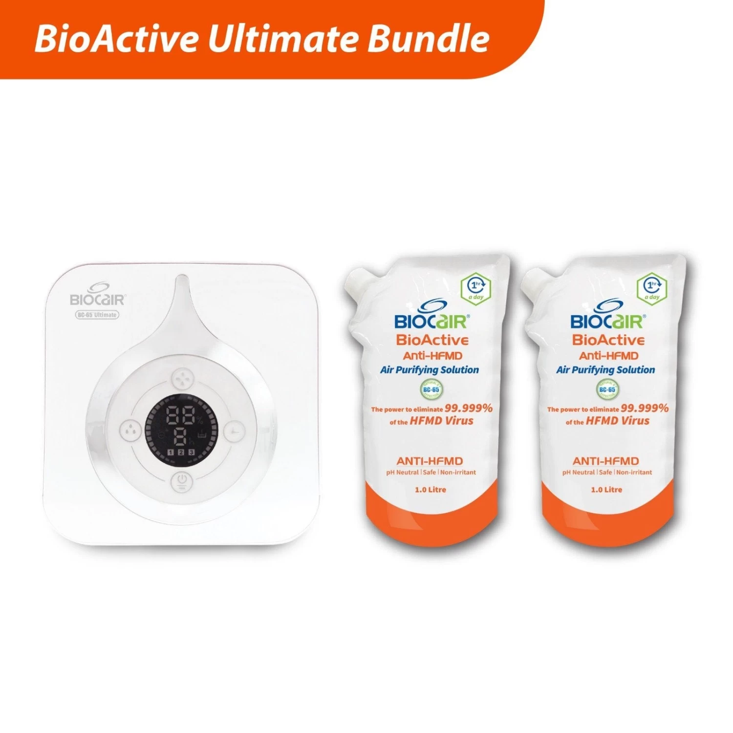 BioCair BioActive Anti-HFMD Bundle: Air & Surface Protection (