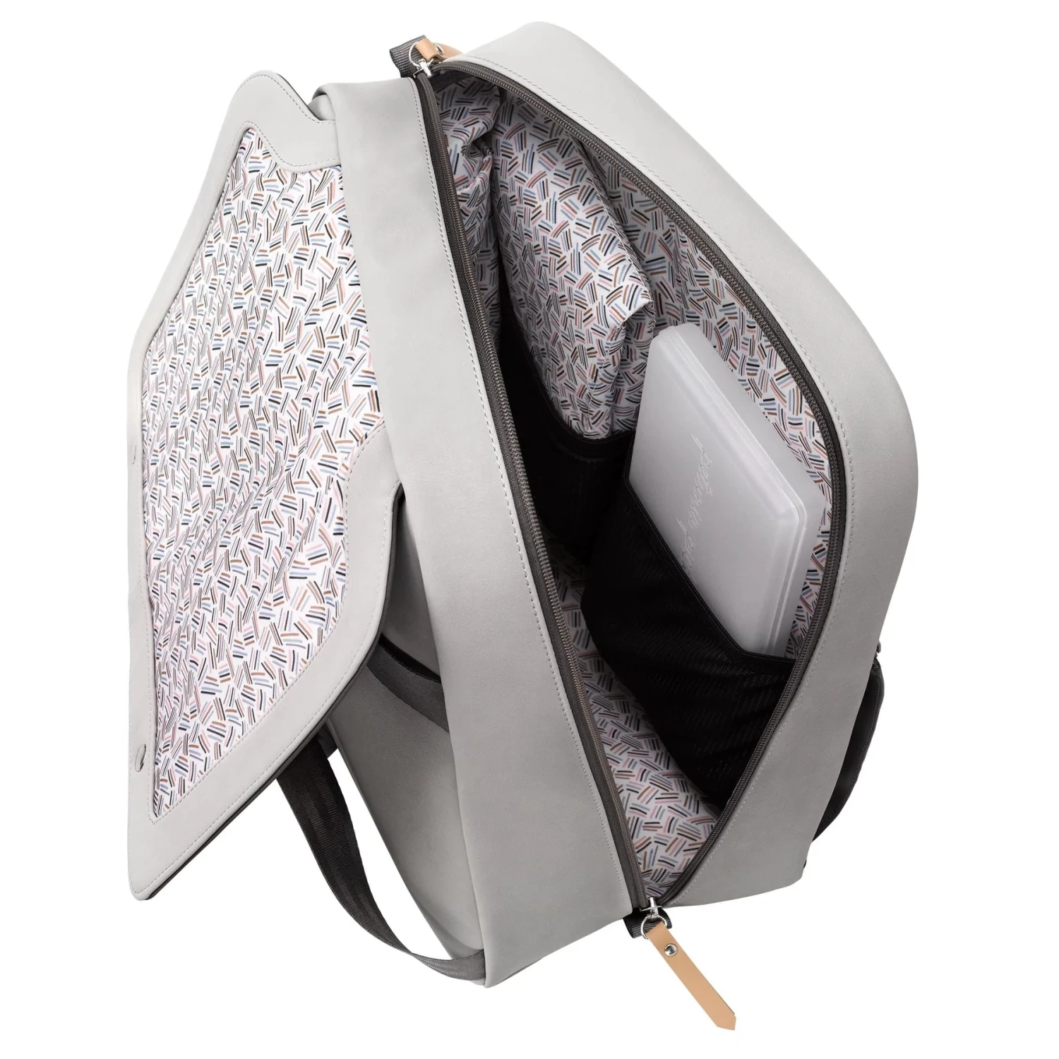 Petunia Pickle Bottom META Backpack - Grey Pearl Nubuck Leatherette - Image 4