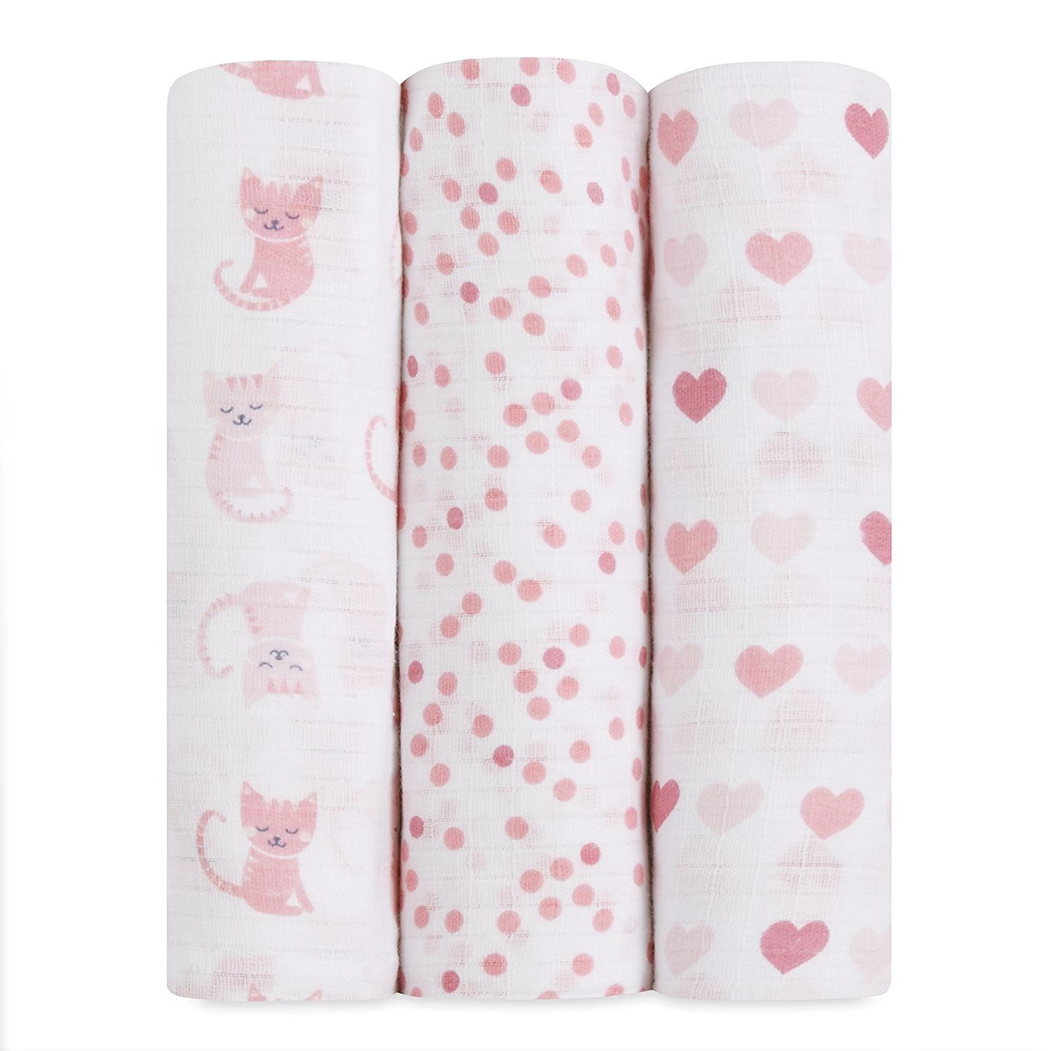 Ideal Baby By The Makers Of Aden + Anais Swaddles 3 Pack - Kitty Love