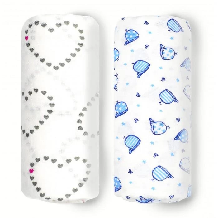 Lunavie Organic Bamboo Swaddle 2pcs (Assorted Designs) - Image 2