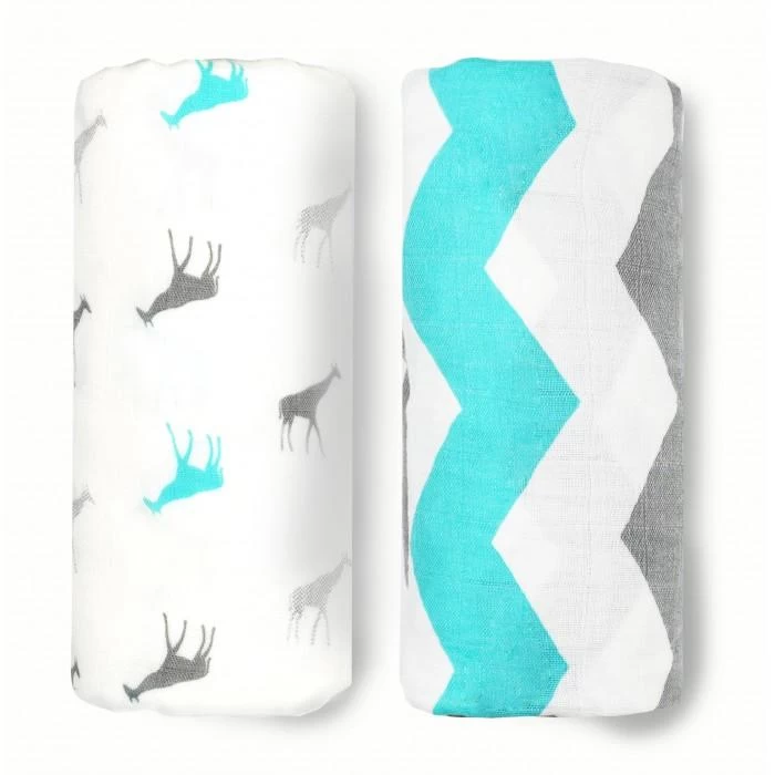 Lunavie Organic Bamboo Swaddle 2pcs (Assorted Designs) - Image 4